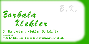 borbala klekler business card